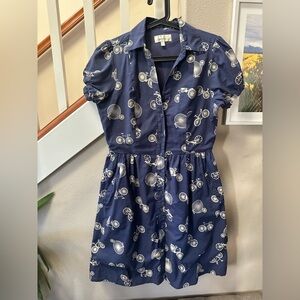 PORRIDGE by Anthropologie Blue Bicycle Pattern size 6